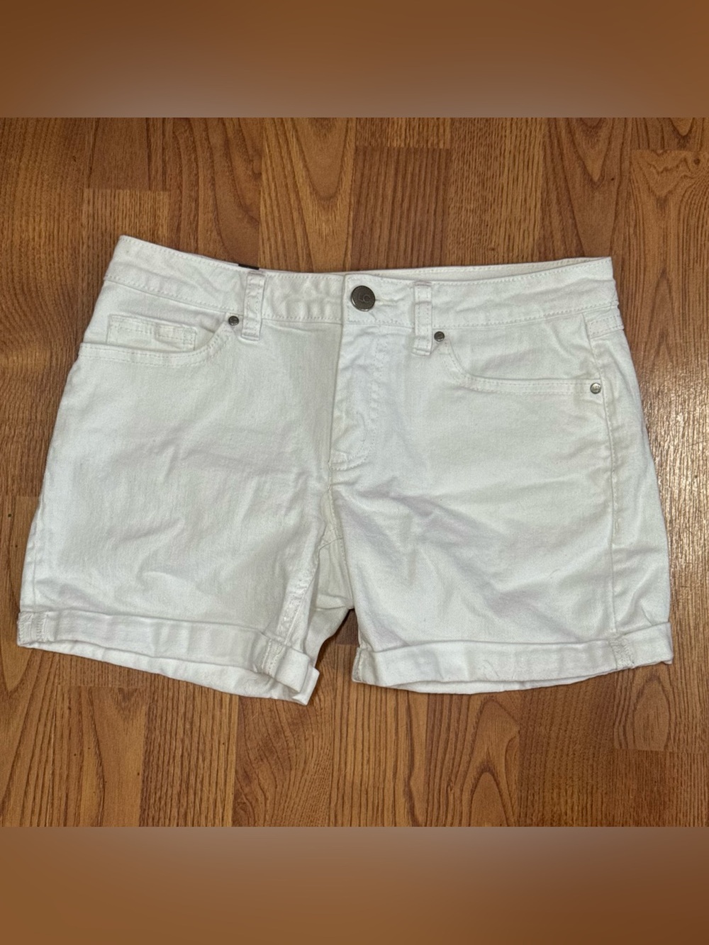❤️ LC Lauren Conrad 2 White Jean Denim Shorts (B12)